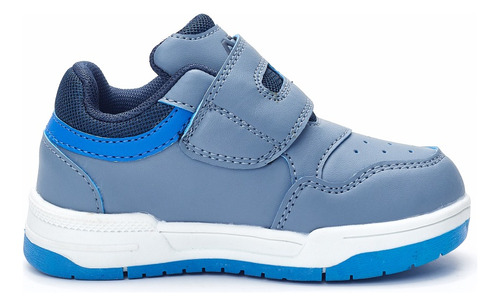 Zapatilla Azul Con Velcro Hubba Niños Atomik Color Aero Diseño De La Tela Liso Talle 25 Ar