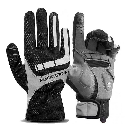 Guantes Moto Ciclismo Rockbros Térmico Reflectivos Táctiles