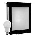 Farol Pared Exterior Vidrio Arenado Chico 20cm + Led 10w