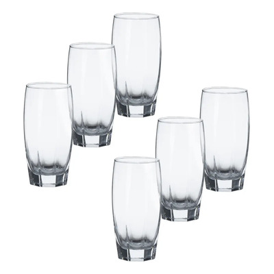Set De 6 Vasos De Cristal Hb De 370ml Color Transparente | Meses sin interés