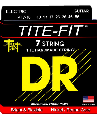 Dr Cuerdas Guitarra Electrica 7 Cuerdas Mt7-10-56 Tite Fit