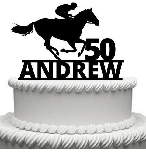 Cake Topper Adorno Torta - Caballo Carrera Personalizado