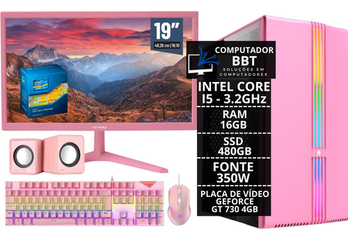 Pc Gamer Rosa Intel Core I5 16 Gb 480 Gb Gt 730 4gb