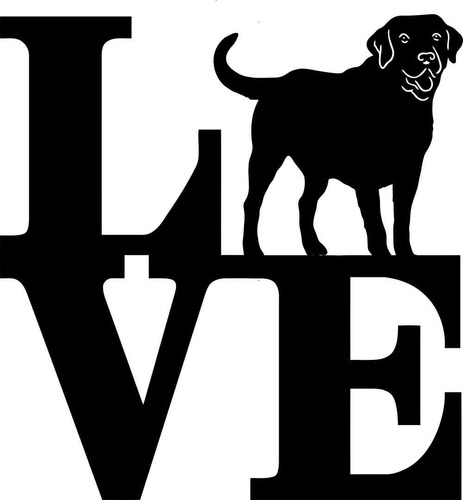 Sticker Calcamonia Vinil I Love My Dog Labrador Retriever