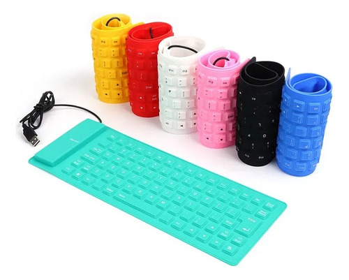 Teclado Silicona Usb En Español Enrollable Y Cómodo, Colores