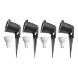 Pack X 4 Estaca Lisa Exterior Jardin Con Led 6/7w