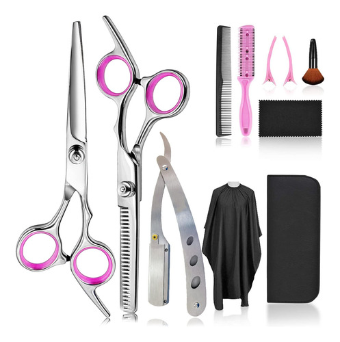 Kit De Tijeras Profesionales Para Peluqueria + Accesorios_e