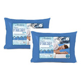 Kit 2 Travesseiros Fresh Ice 50x70cm Refrescante Altenburg Cor Azul