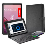 Capa Com Teclado Mouse + Película Vidro P/ Tablet Lenovo M9