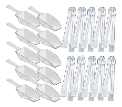 20 Pack Of Set Plastic Buffet Serving Tongs Mini Servin...