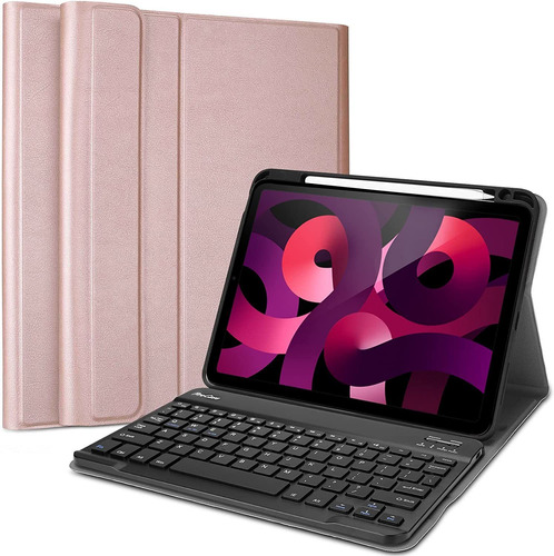 Funda Con Teclado Para iPad Air 5/4 10.9 Inch Rosa Gold