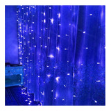 Luces Led Navideñas Cascada 3x2 Mts Multicolor Azul Blanca