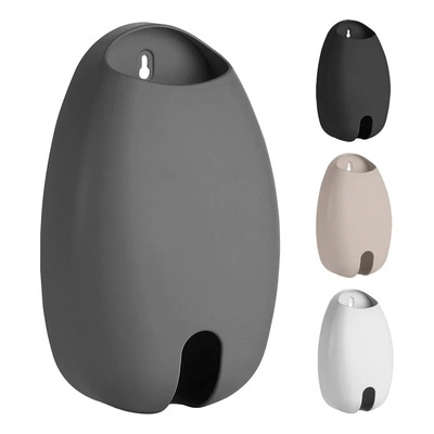 Porta Saco Ou Dispenser Para Sacolas Branco Puxa Saco Parede Cor Chumbo Oval | Frete grátis