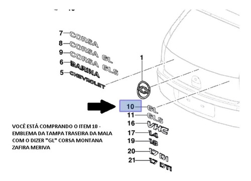 Emblema Gls   Chevrolet  Astra Vectra Corsa  93232326 Foto 3