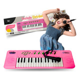 Piano Teclado Musical Karaoke Infantil Microfone Piano