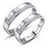 2 Anillos Amor Pareja Love Promesa Romántico Piedras