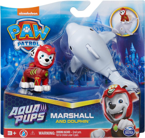 Paw Patrol Set Con Figura Mar Y Personaje Pez Aqua Pups Ed
