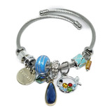 Pulsera Brazalete Charms Pez De Acero Inoxidable +est Br5