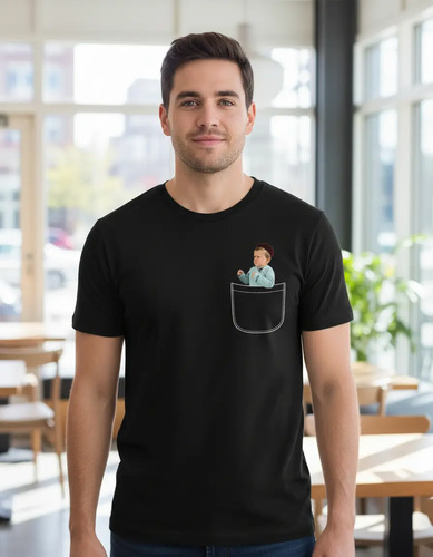 Playera Hasbulla Magomedov Mini Khabib Negro Bolsillo Hom Tk