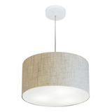 Lustre Pendente Redondo 4099 Cúpula Tec Ø40x25 Rustico Bege