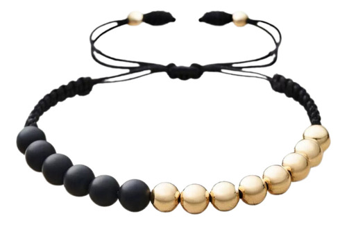 Pulsera Lateral En Oro Laminado 18k + Cuarzos Naturales