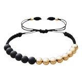 Pulsera Lateral En Oro Laminado 18k + Cuarzos Naturales