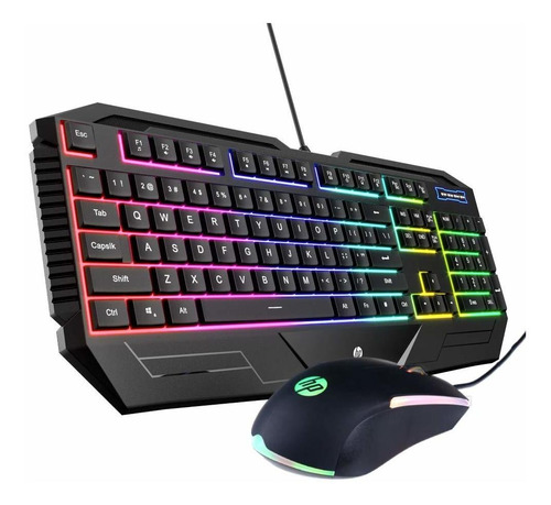 Teclado Y Mouse Hp Con Cable Para Juegos  De Membrana Fr32w