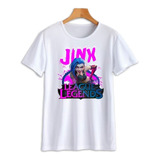 Remera Blanca Jinx League Of Legends # N