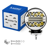 Par Refletor Holofote Luminaria Farol 42 Leds 12v/24v Cor Da Carcaça Redondo Preto Cor Da Luz Branco-frio Lumi