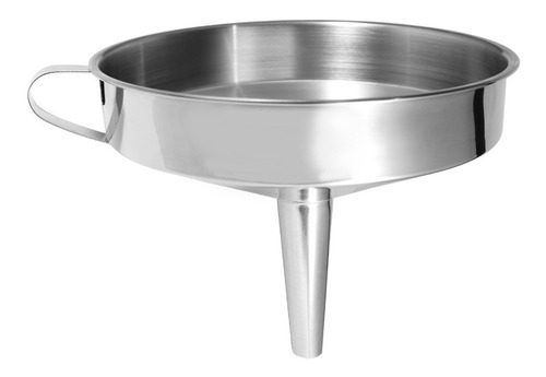 Funil Aço Inox Grande 16x14 Cm Alça Garrafas Óleo Multiuso