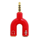 Adaptador P2 Para Fone E Microfone P2 X P3 - Vermelho