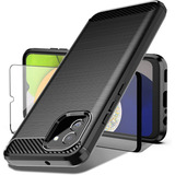 Funda Carbono Antishock Para Samsung A03 + Vidrio Full 9d