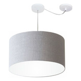 Lustre Cilindrico Desvio Centro 4167 Cúpula 60x30 Cinza 110v/220v