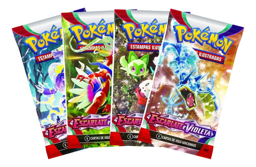 Booster Pokemon 4 Pacote 24 Cards Todas Coleções Tcg Copag