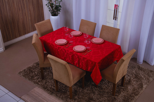 Toalha Para Mesa Jacquard Em Tecido 8 Lugares 1,35x2,60