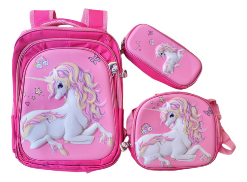 Mochila Unicornio Niña Primaria 3 Pzas Con El -40% Descuento