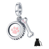 Charm Mascota Huella Hueso Compatible Plata 925