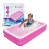 Piscina Inflable Rectangular De 165 X 99 X 25 Cm Rosa.