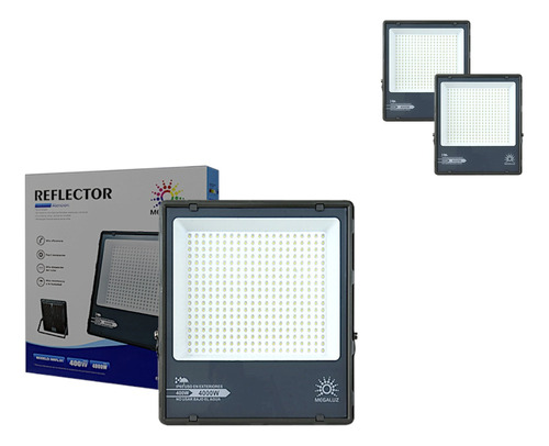 Reflector Led Luminaria 400w 44000lm Exteriores Ip65 2 Pzas