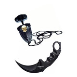 Kit Faca Tática Punhal Karambit + Mini Faca Push T Caveira