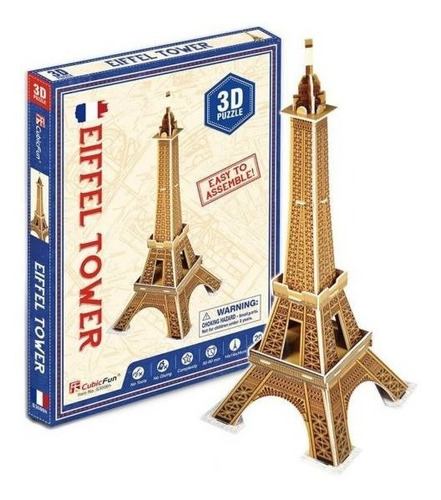 Torre Eiffel Puzzle 3d Pequeño 20 Piezas Rompecabezas