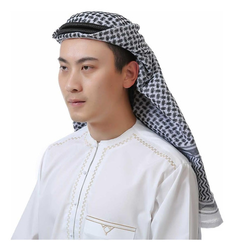 Qyuu Hombre Árabe Keffiyeh Shemagh Desert Prince Head Wrap B