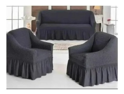 Flamante Set 3 Funda Cubre Sillones 3+1+1 Turcos Sin Relieve