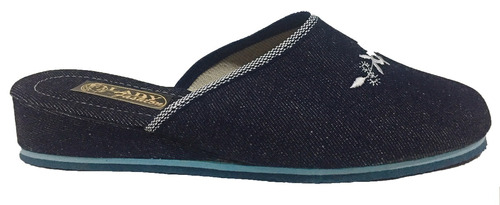 Chinelas Jean Mujer Dama Con Taco Chino 3 Cm 35 Al 41