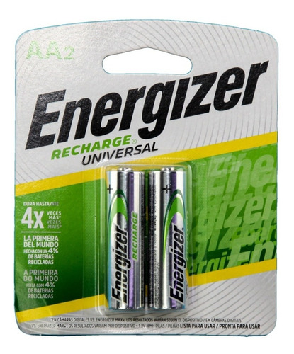 X2u Pila Recargable Aa 1.2v 2000 Mah Ni-mh 1° Energizer Htec