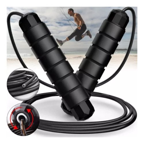 Corda De Pular Cross Speed Rope Rolamento Profissional Fit