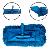 Suporte Limpa Tudo Mop Com Refil Tira Pó Profissional Plus Cor Azul