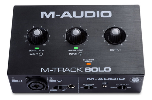 Interface De Áudio M-audio 2 Canais M-track Solo Usb Preto 5v