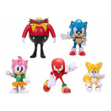 Pack C/ 5 Figuras 7cm Sonic The Hedgehog Classico Sunny 4223