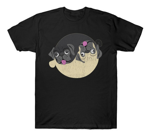 Hermosa Playera Camiseta Pareja Cachorros Pug Yin Yang 